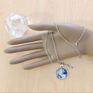 🌎 Silver World Traveler Necklace & Airplane Charm